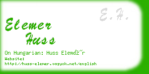 elemer huss business card